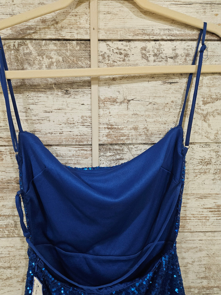 ROYAL BLUE SPARKLY SHORT DRESS