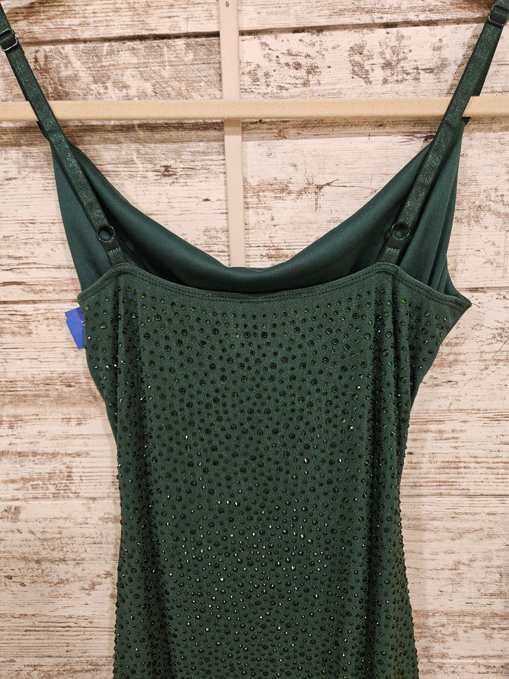GREEN BEADED SHORT DRESS