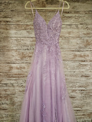 LAVENDER/FLORAL A LINE GOW-NEW