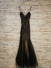 BLACK SPARKLY MERMAID GOWN
