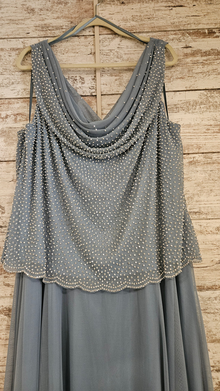 BLUE LONG EVENING GOWN (NEW)