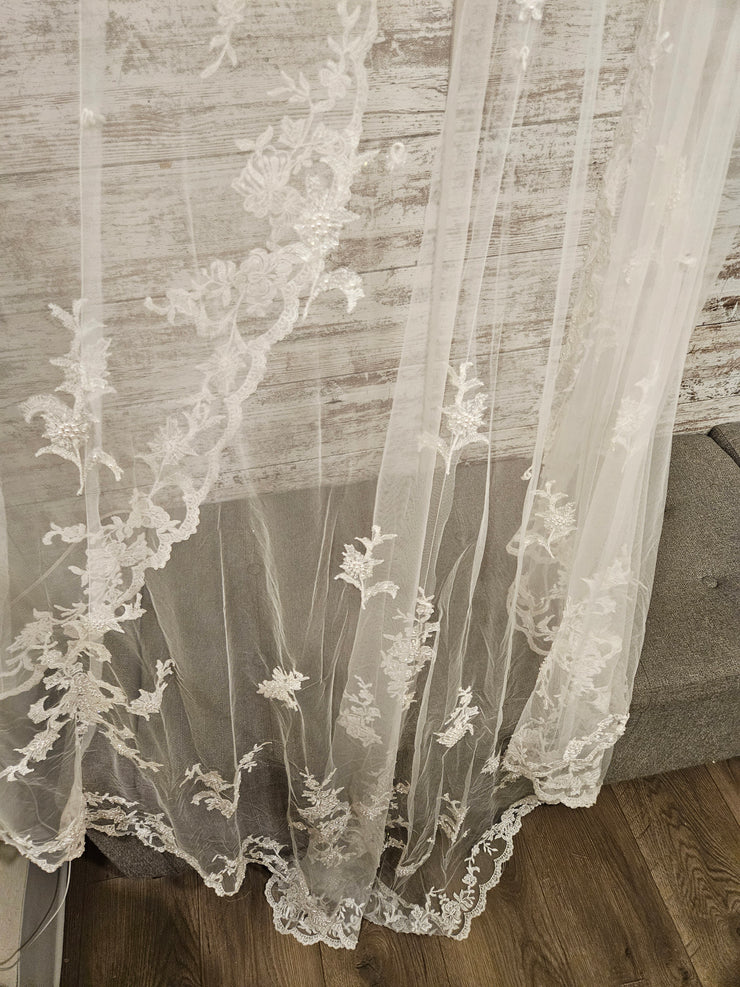 WHITE BEADED WEDDING COVER UP