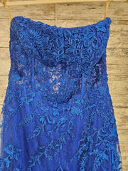 ROYAL BLUE/FLORAL MERMAID GOWN
