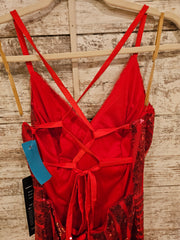 RED SPARKLY SHORT DRESS (NEW)