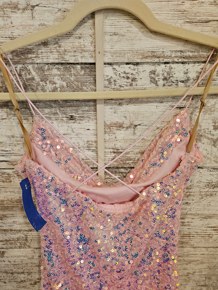 PINK SPARKLY SHORT DRESS