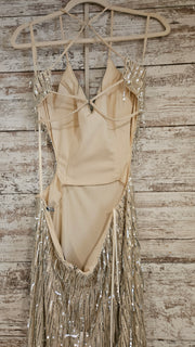 GOLD FEATHER LONG DRESS (NEW)