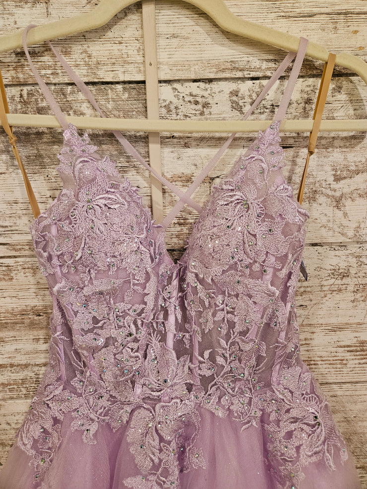 LAVENDER FLUFFY SHORT DRESS