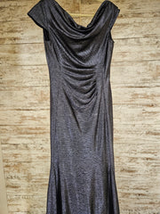 NAVY SPARKLY LONG EVENING GOWN