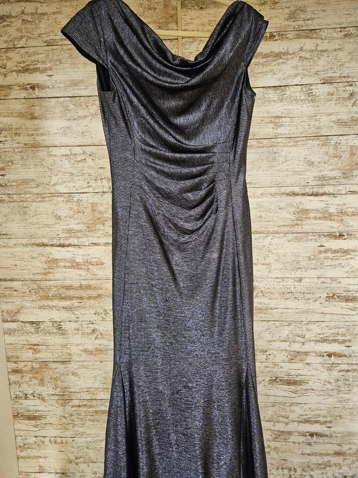 NAVY SPARKLY LONG EVENING GOWN