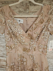 TAN/GOLD A LINE GOWN (NEW)