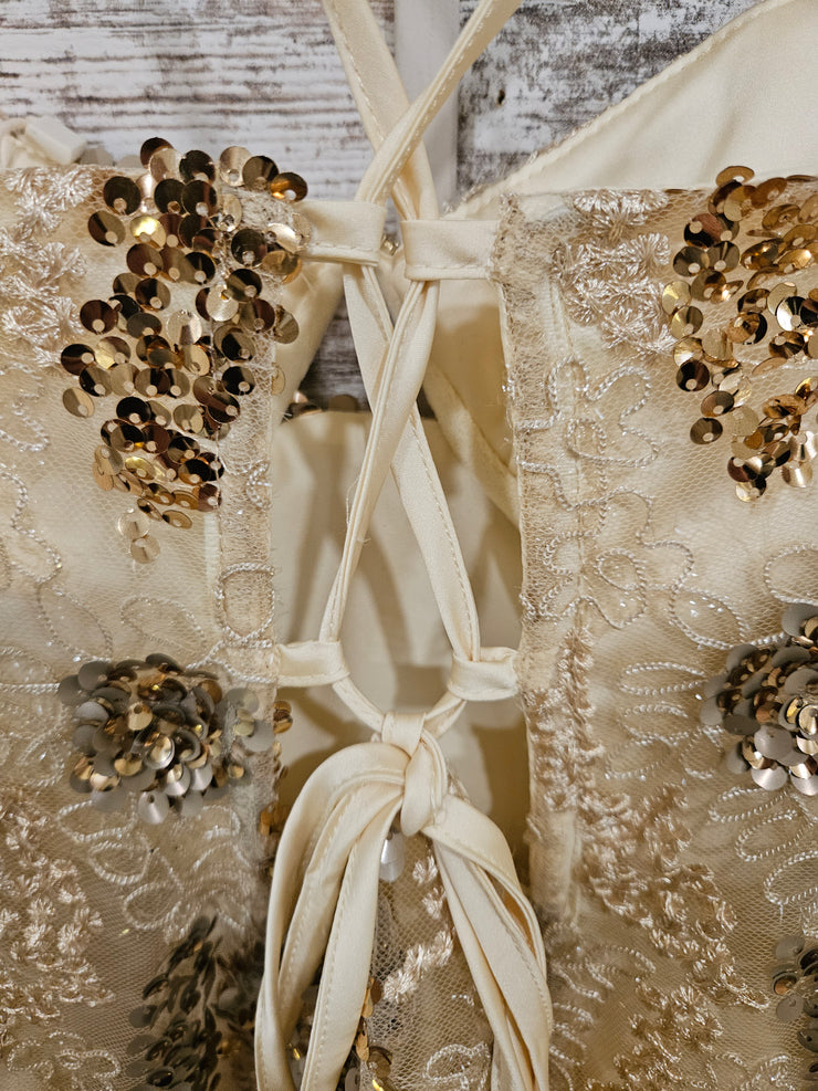 IVORY/GOLD SHORT DRESS (NEW)