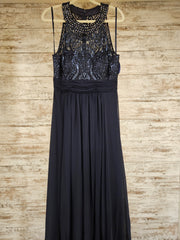 NAVY LONG EVENING GOWN