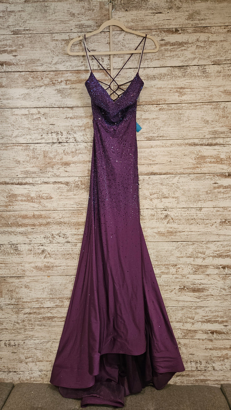 PURPLE SPARKLY LONG DRESS-NEW