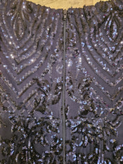 NAVY SPARKLY LONG EVENING GOWN