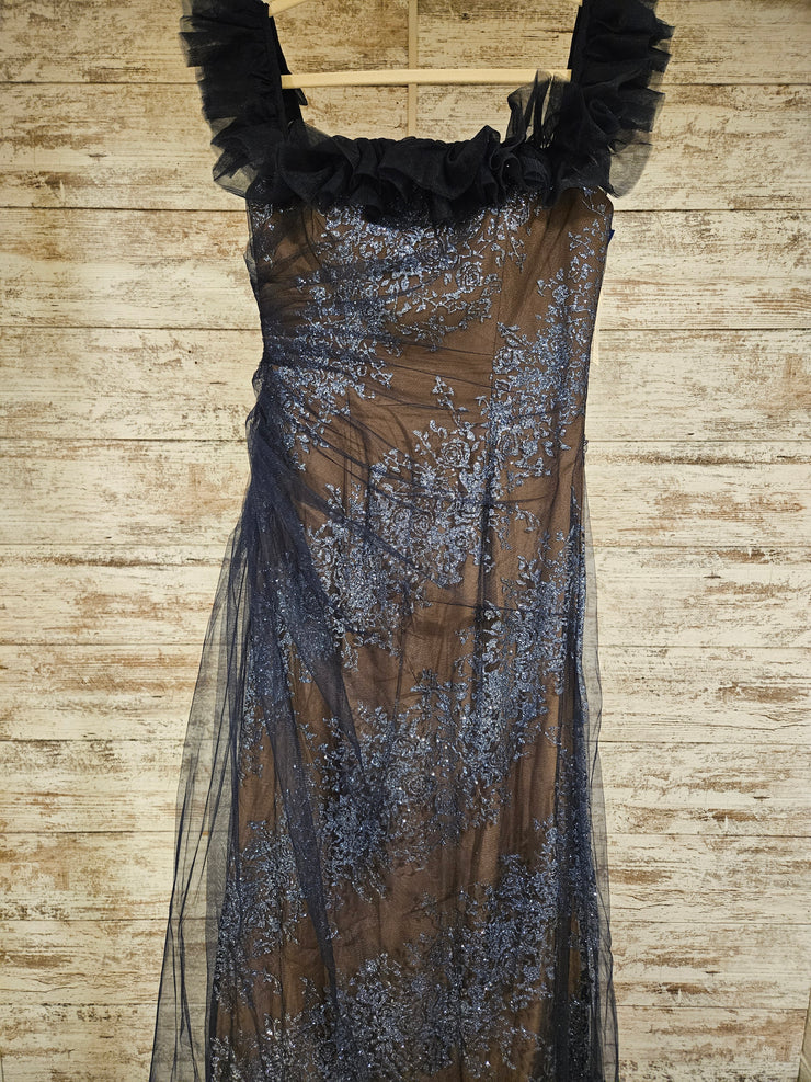 NAVY/NUDE LONG DRESS (NEW)