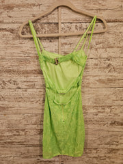 GREEN SPARKLY SHORT DRESS-NEW