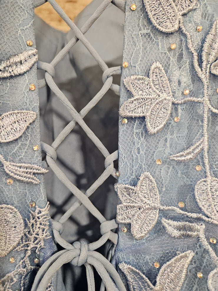 BLUE/FLORAL MERMAID GOWN (NEW)