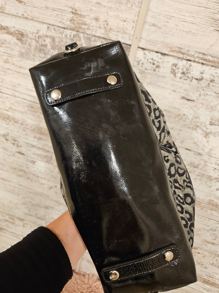 SILVER/BLACK OCELOT PURSE $495