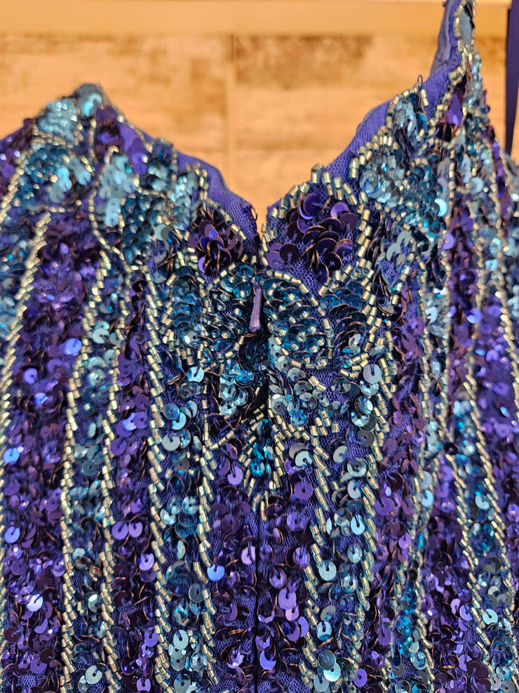 ROYAL BLUE SPARKLY LONG DRESS