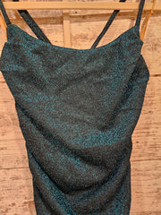 TEAL/BLACK SPARKLY SHORT DRESS
