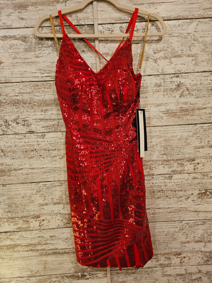 RED SPARKLY SHORT DRESS (NEW)