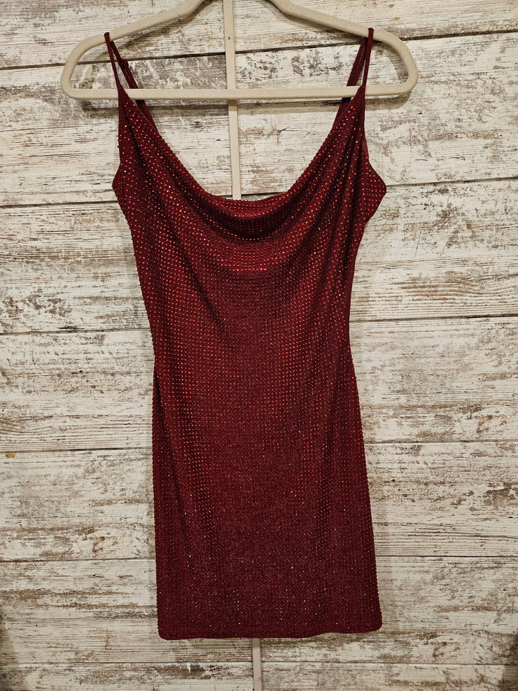 RED SPARKLY SHORT DRESS