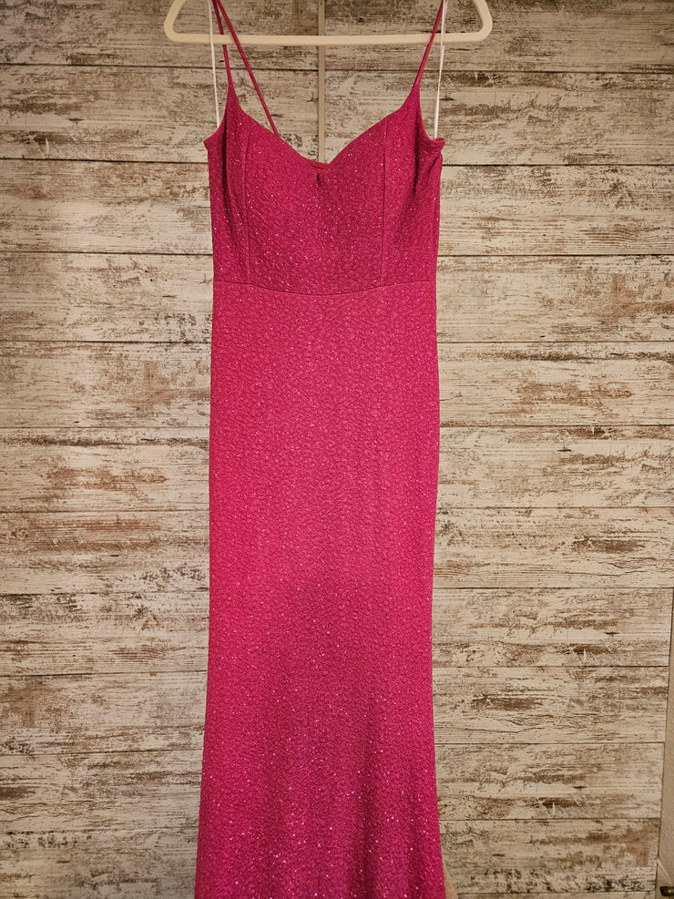 PINK SPARKLY LONG EVENING GOWN