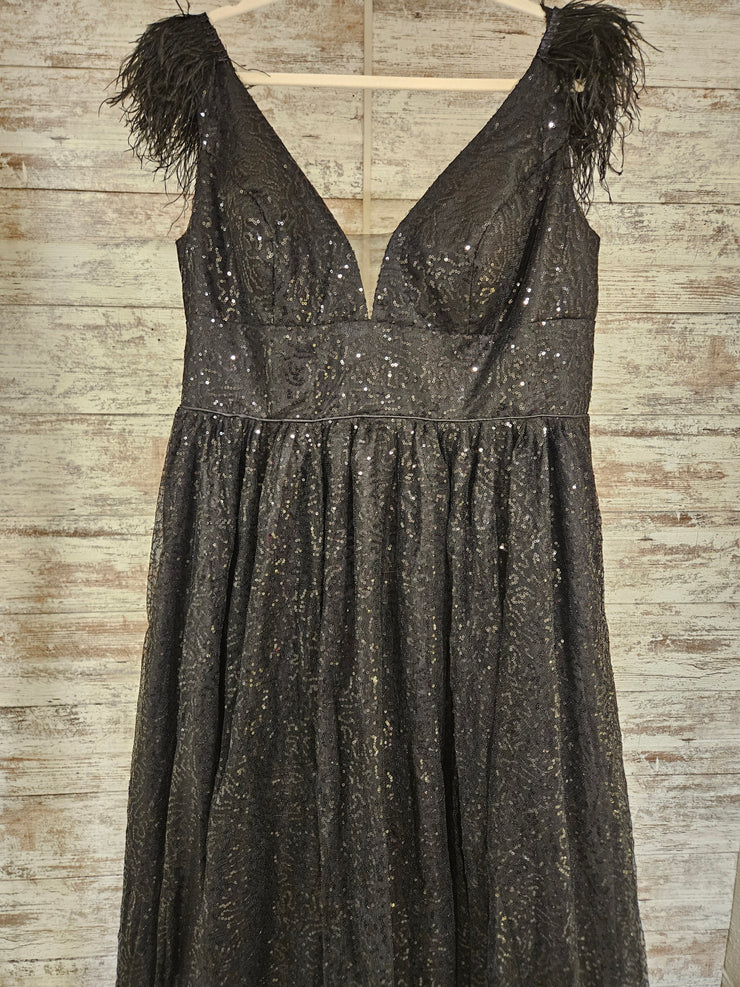 BLACK SPARLY A LINE GOWN (NEW)