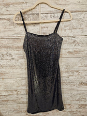 BLACK SPARKLY SHORT DRESS