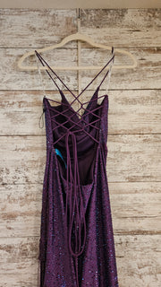 PURPLE SPARKLY LONG DRESS-NEW