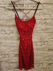 RED SPARKLY SHORT DRESS (NEW)