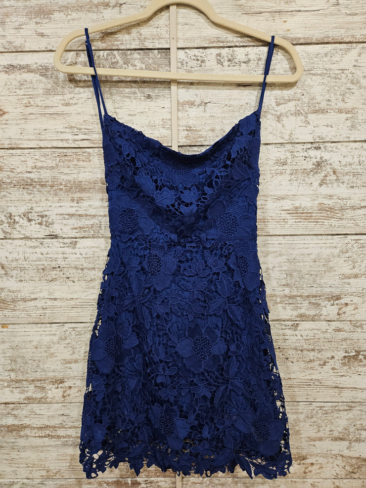 ROYAL BLUE/FLORAL SHORT DRESS