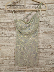 GREEN SPARKLY SHORT DRESS