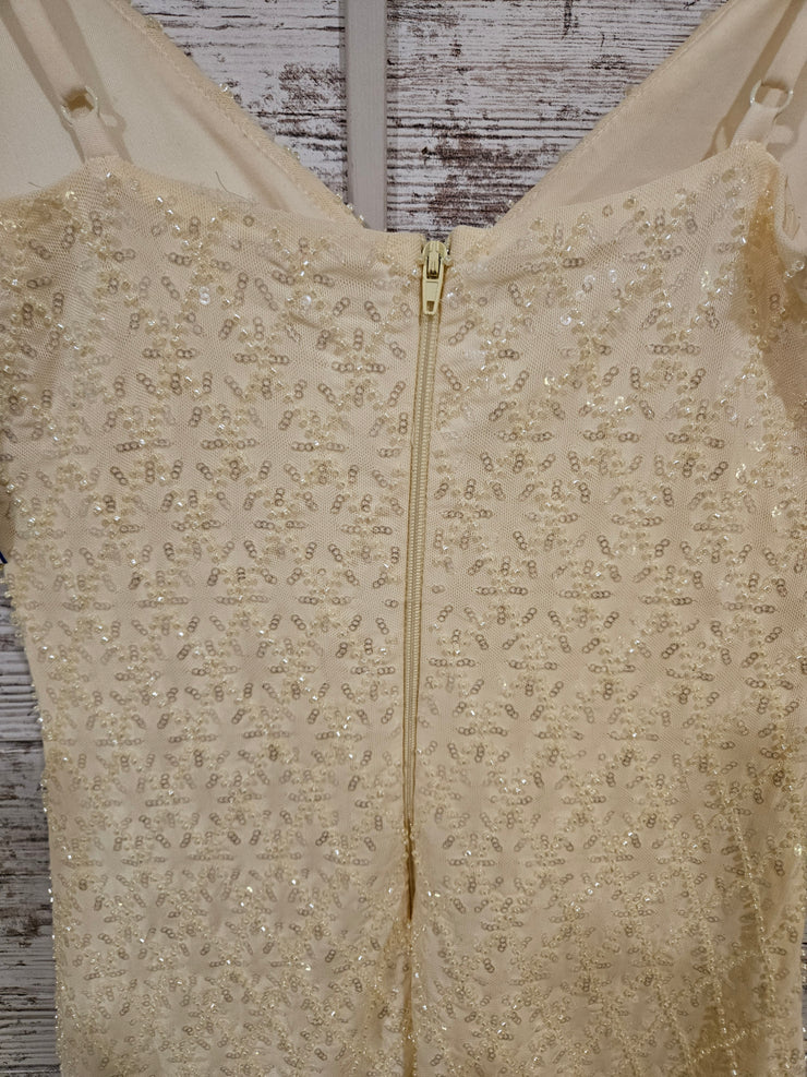 YELLOW BEADED SHORT DRESS