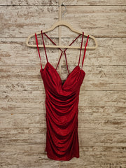 RED SPARKLY SHORT DRESS