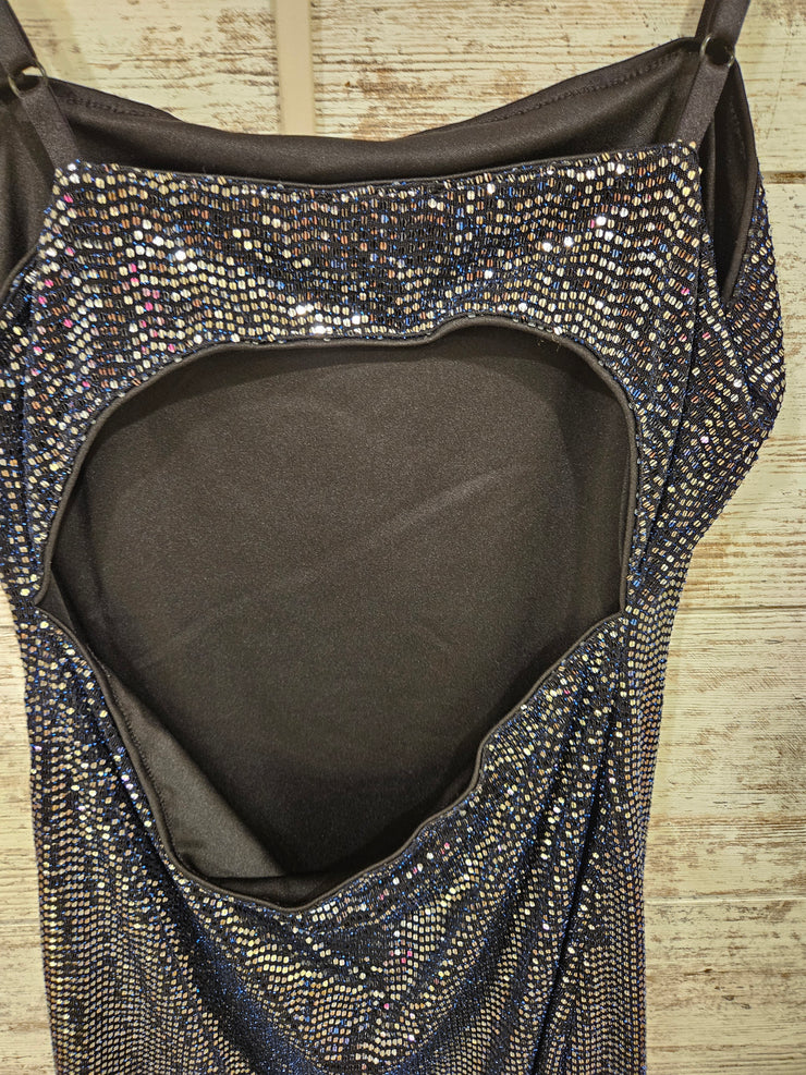 BLACK SPARKLY SHORT DRESS