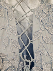 BLUE/FLORAL A LINE GOWN