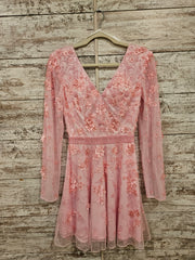 PINK BEADED SHORT DRESS (NEW)
