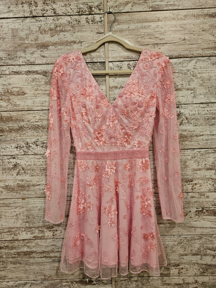 PINK BEADED SHORT DRESS (NEW)