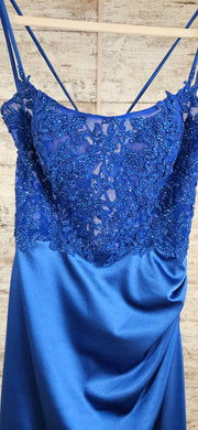 ROYAL BLUE LONG EVENING GOWN