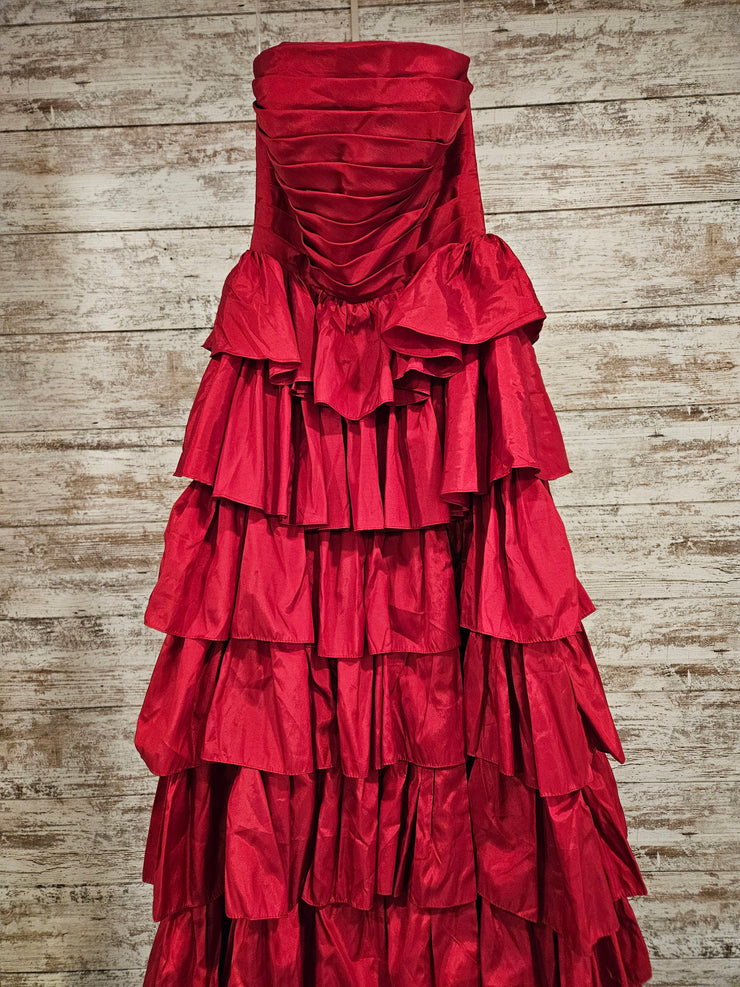 RED LAYERED A LINE GOWN (NEW)