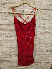 RED SEQUIN SPARKLY SHORT DRESS