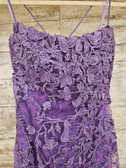 PURPLE/FLORAL MERMAID GOWN-NEW