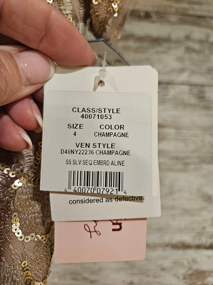 TAN/GOLD A LINE GOWN (NEW)