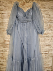 BLUE TIERED A LINE GOWN (NEW)
