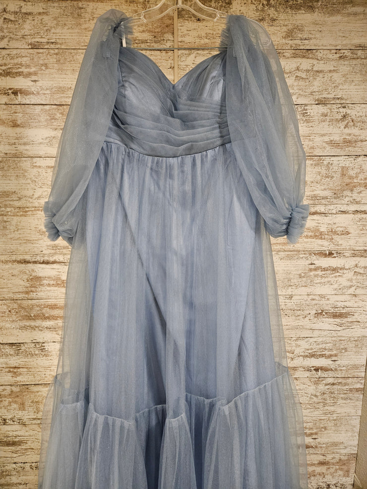 BLUE TIERED A LINE GOWN (NEW)