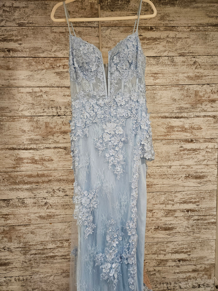 BLUE/FLORAL LONG DRESS