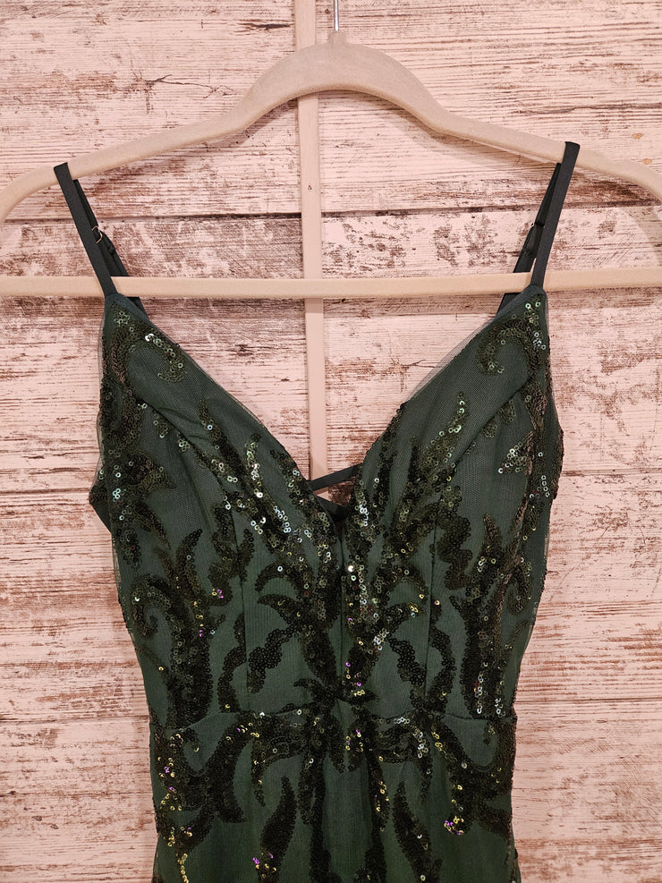 GREEN SPARKLY SHORT DRESS