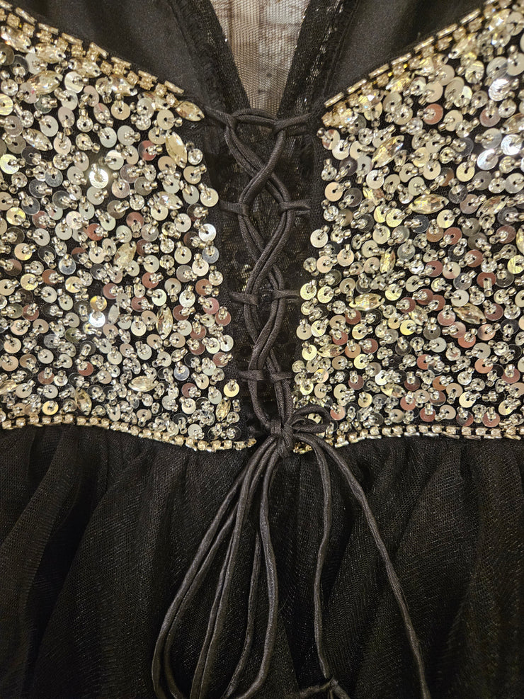 BLACK/SILVER SHORT DRESS