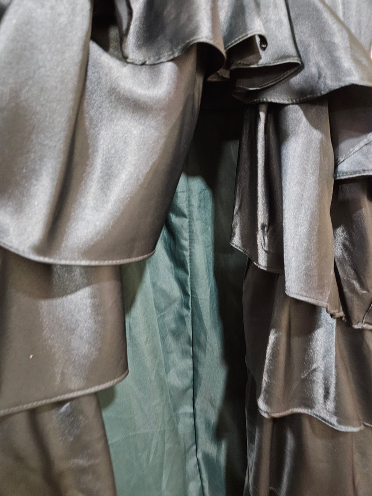 TEAL RUFFLED MERMAID GOWN